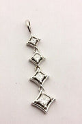 Journey Pendant 14k white gold 1/2ctw princess diamond dangle drop necklace new