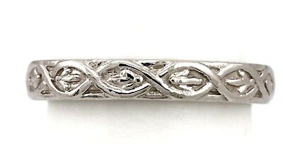 platinum infinity braid fleur de lis wedding band 3mm size 6.25 Women's 6.14 gr