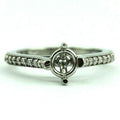 PLATINUM .80 CT ROUND DIAMOND ENGAGEMENT RING SEMI MOUNT .18CTW ACCENTS MILGRAIN