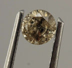 Round brilliant cut 0.37 carat loose diamond 4.3mm natural Light Brown I2 estate