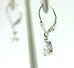 14k white gold pear shape CZ dangle earrings fleur de lis scroll leverback new