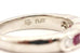 Platinum mother's ring .26ctw round diamond .33ctw pink sapphire princess NEW