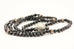 14k white gold 18 inch black spinel rondelle bead necklace strand/string new