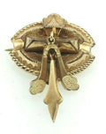 GOLD TONE VINTAGE ESTATE ANTIQUE PIN BROOCH HOLLOW ART NOUVEAU ART DECO DANGLE