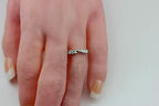 Platinum twist .27 ctw round graduated diamond wedding ring band part of set VVS