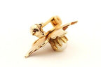 Vintage Faux pearl butterfly enamel resin pin brooch pendant estate vintage