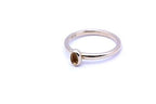 14k yellow gold 3x5mm oval bezel solitaire ring 2mm band setting size 6.75 new
