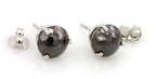14k white gold 3.52 ctw dark brown diamond rose cut stud earrings butterfly new
