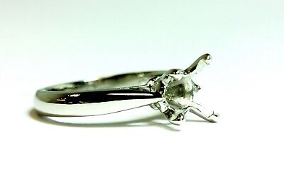 Platinum 6.5-7 mm round cathedral engagement ring solitaire setting size 3.25