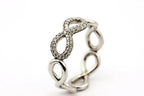 Platinum 0.28ctw round diamond infinity ring band wedding custom NEW size 6.5