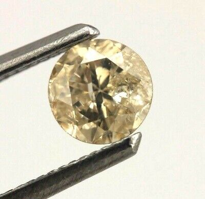 Round brilliant cut natural diamond .37 carat loose 4.5mm light brown I1 estate