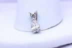 14K WHITE GOLD .34 CT 6.48x3.69x2.35mm PEAR SHAPE DIAMOND SCROLL PENDANT NEW