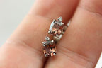 14k white gold 3.58ctw brown zircon cushion .03ctw diamond stud earrings NEW