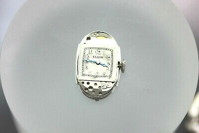Platinum diamond 0.30 ct Elgin Art Deco woman's wrist watch estate