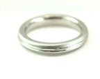 14k white gold wedding band size 4.25 ring 3mm polished lines satin edges women