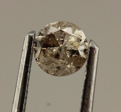 0.33 ct round brilliant cut diamond Light Brown 4.4mm estate vintage