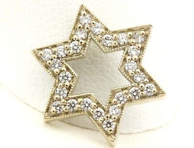 14k white gold 0.20ctw diamond Jewish Hebrew Star of David pendant new 1.36g