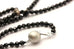 14k white gold 18 inch black spinel rondelle bead necklace strand/string new