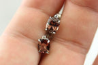 14k white gold 3.58ctw brown zircon cushion .03ctw diamond stud earrings NEW