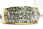 18K YELLOW GOLD 1.93 CTW PRINCESS ROUND DIAMOND WEDDING BAND RING SZ 6.5 ESTATE
