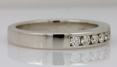 14k white gold .27ctw 2.10mm round white diamond size 6.5 wedding band ring NEW