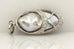 Platinum ballerina slipper shoe pendant baroque pearl round diamond 5.26 grams