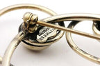 MAURICE STERLING SILVER FLOWER ART NOUVEAU CIRCLE PIN BROOCH BIG  VINTAGE 15.3g