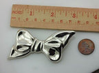 925 sterling silver bow tie ribbon brooch pin Taxco Mexico estate vintage 16.3 g