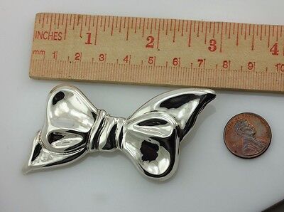 925 sterling silver bow tie ribbon brooch pin Taxco Mexico estate vintage 16.3 g