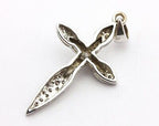 14k white gold 0.26ctw round diamond religious cross pendant charm NEW 2.39g