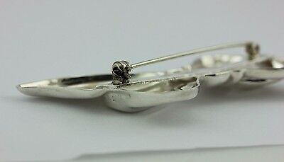 925 sterling silver bow tie ribbon brooch pin Taxco Mexico estate vintage 16.3 g