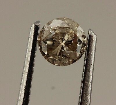 0.33 ct round brilliant cut diamond Light Brown 4.4mm estate vintage