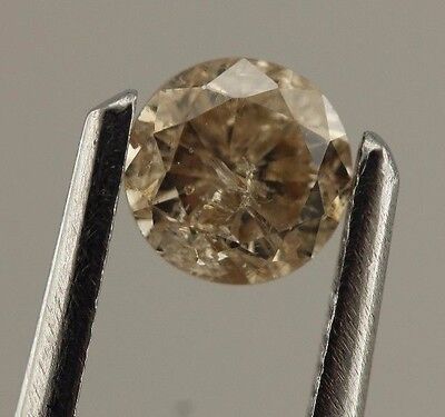 0.33 carat Diamond Loose Round Brilliant 4.2mm Light Brown Natural I2 estate
