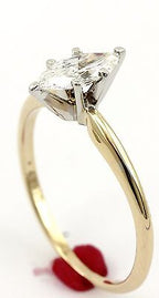 14k yellow gold 0.48ct marquise diamond GIA D SI2 solitaire engagement ring 1.5g