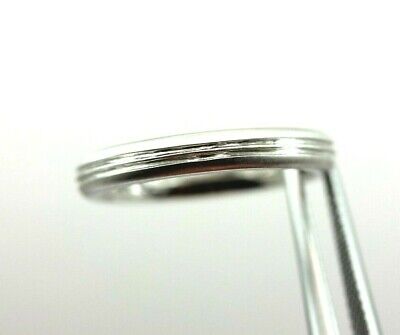 14k white gold wedding band size 4.25 ring 3mm polished lines satin edges women