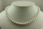 14k white gold 7.5-8mm round white cultured pearl 18" strand string necklace NEW