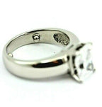 PLATINUM 2.30 CT CZ CLEAR RADIANT CUT SOLITAIRE ENGAGEMENT RING WIDE BAND ESTATE