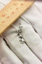 Journey Pendant 14k white gold 1/2ctw princess diamond dangle drop necklace new
