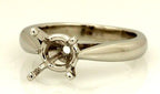 Platinum 6.5-7 mm round cathedral engagement ring solitaire setting size 3.25