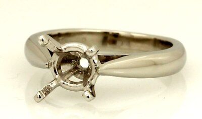 Platinum 6.5-7 mm round cathedral engagement ring solitaire setting size 3.25
