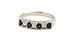 950 Platinum anniversary ring band princess diamond .24ctw blue sapphire .57ctw