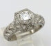 GIA 0.55ct E SI2 round brilliant diamond platinum engagement ring engraved NEW