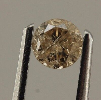 0.33 carat Diamond Loose Round Brilliant 4.2mm Light Brown Natural I2 estate