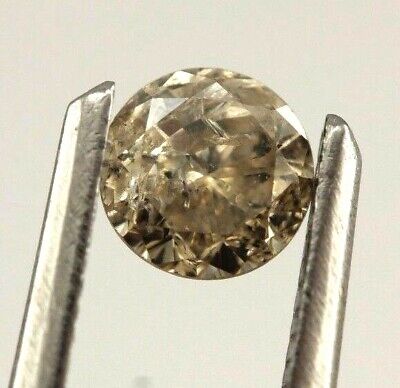 0.31 carat round brilliant cut diamond 4.1mm loose natural light brown I2 estate