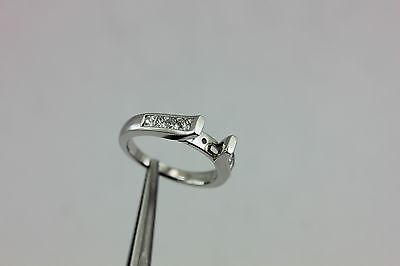 14k white gold .69ctw princess diamond cathedral engagement ring semi mount NEW