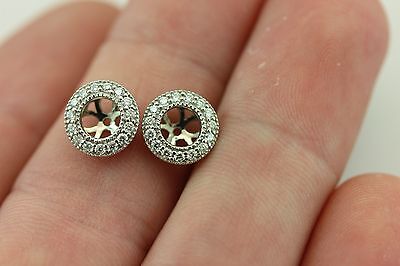 14k white gold .31ctw round diamond jackets 5-5.2mm .50ctw stud earrings NEW
