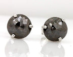 14k white gold 3.52 ctw dark brown diamond rose cut stud earrings butterfly new