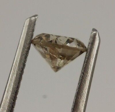 0.33 carat round brilliant cut diamond 4.2mm loose natural Light Brown I2 estate