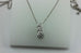 14K WHITE GOLD .80CTW DIAMOND 3 STONE PENDANT 16" 1.3MM CABLE CHAIN NECKLACE NEW