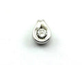 14K WHITE GOLD 1/2 CT ROUND DIAMOND 3/4 BEZEL DROP SHAPE PENDANT SLIDE NEW